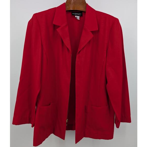 Vintage Red Requirements Full Zip Women's Blazer Size 18 Suit Jacket - Picture 2 of 5
